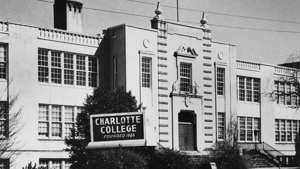 Original location of Charlotte College, in downtown Charlotte. CPCC now occupies the building.